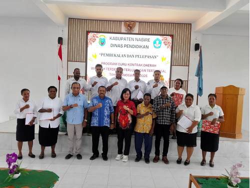 PEMBEKALAN DAN PELEPASAN GURU KONTRAK DAERAH WILAYAH 3T DI DINAS PENDIDIKAN KABUPATEN NABIRE